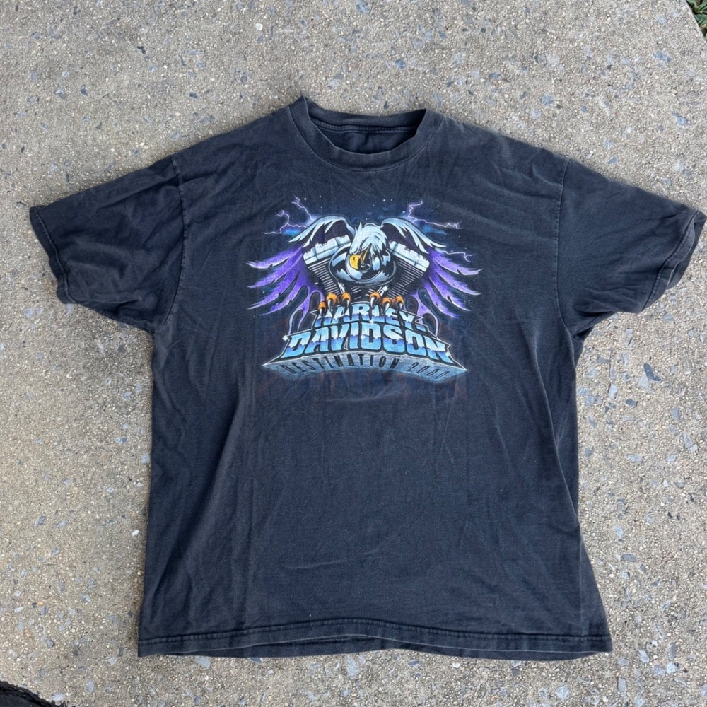 Vintage 1999 Harley‎ Davidson T Shirt Blocker's Parryville PA Eagle Black XL